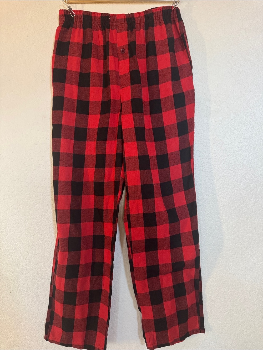 Flannel pajama pants red and black checkered